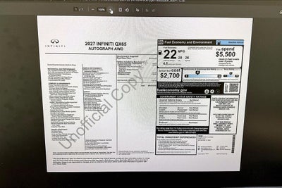 2027 INFINITI QX65 AUTOGRAPH