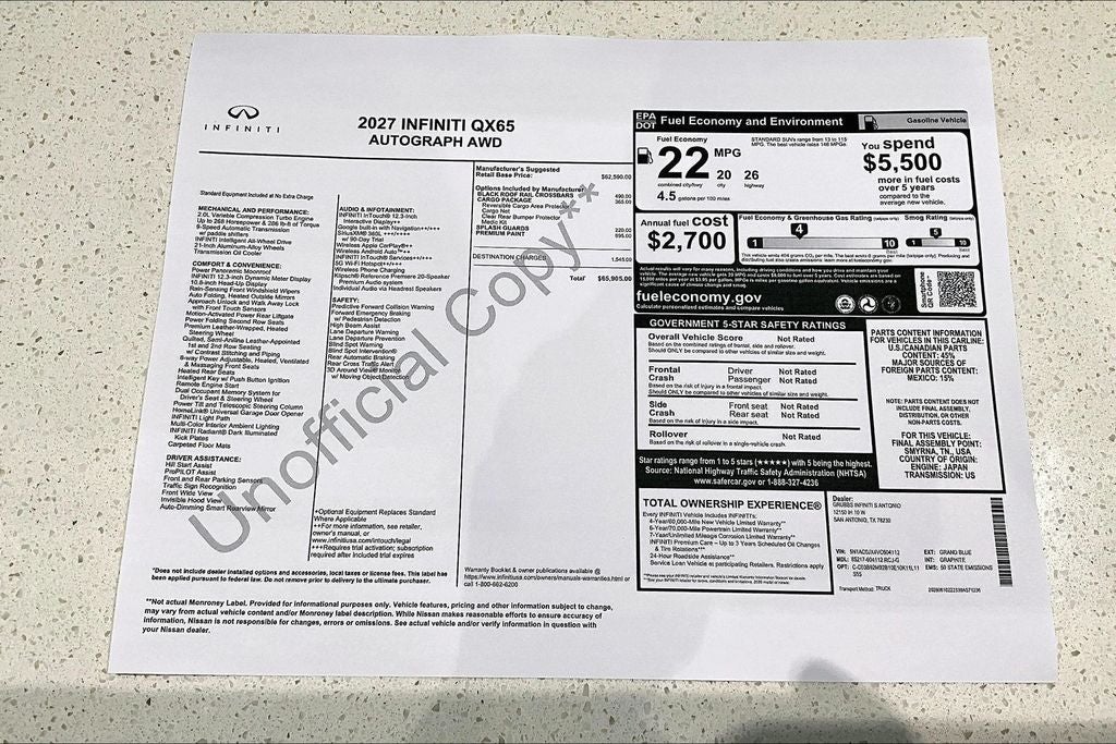 2027 INFINITI QX65 AUTOGRAPH
