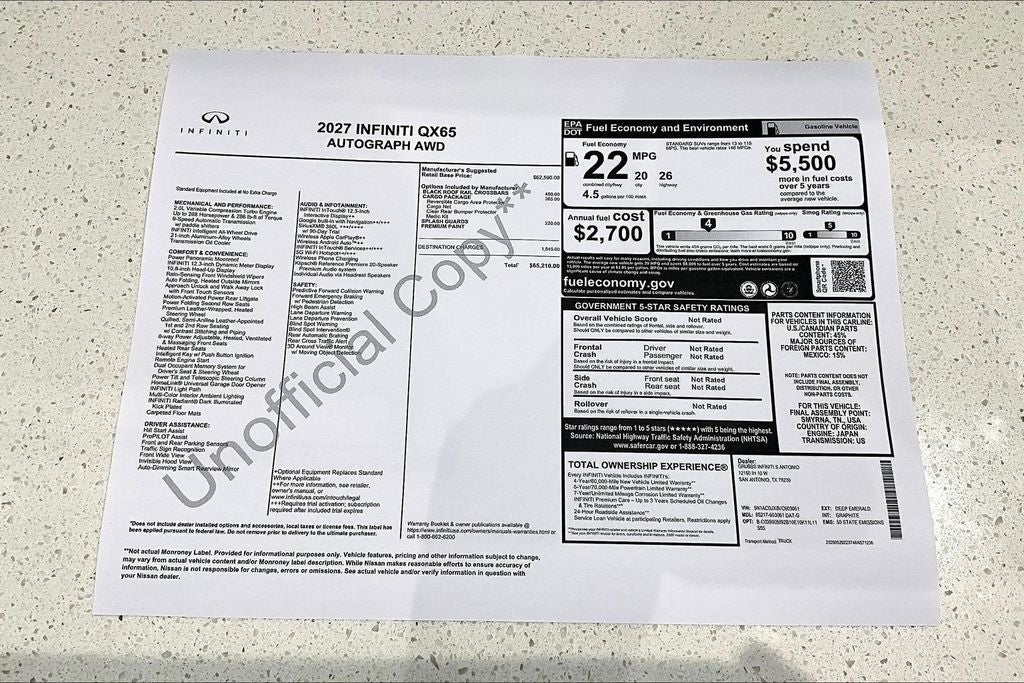 2027 INFINITI QX65 AUTOGRAPH