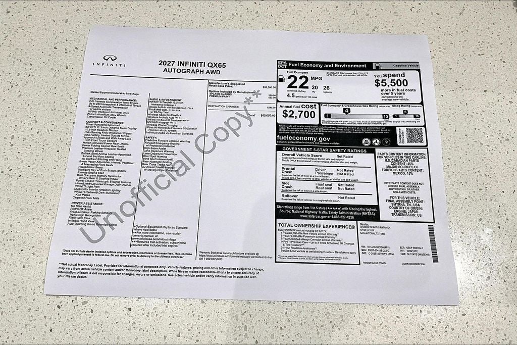 2027 INFINITI QX65 AUTOGRAPH