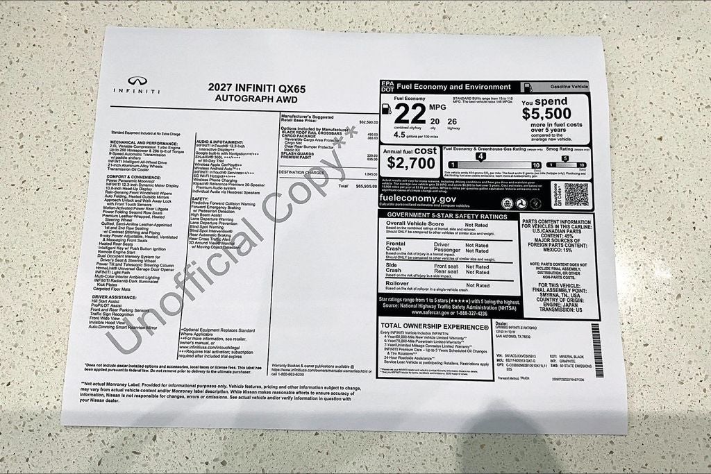 2027 INFINITI QX65 AUTOGRAPH