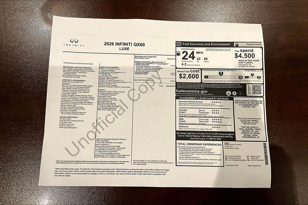 2026 INFINITI QX60 LUXE