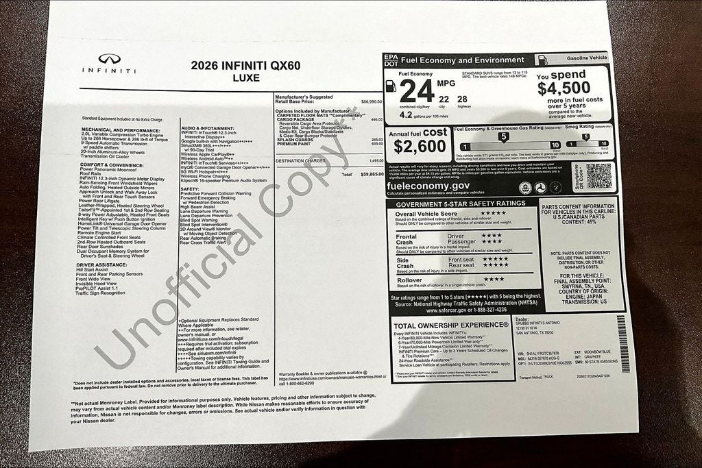 2026 INFINITI QX60 LUXE