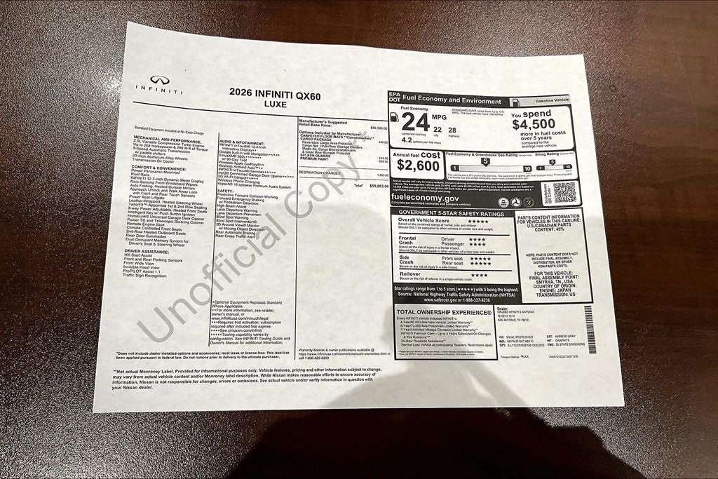 2026 INFINITI QX60 LUXE