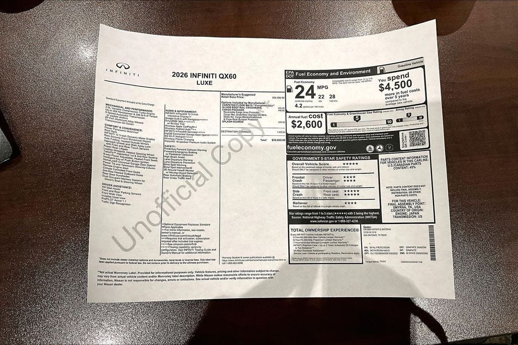 2026 INFINITI QX60 LUXE