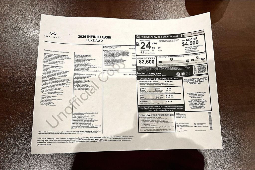 2026 INFINITI QX60 LUXE