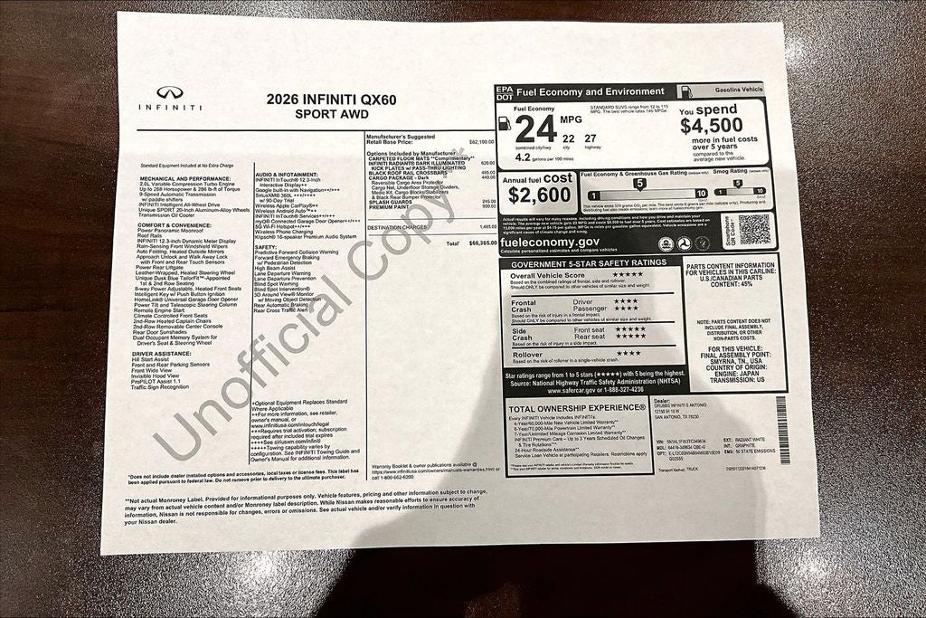 2026 INFINITI QX60 SPORT
