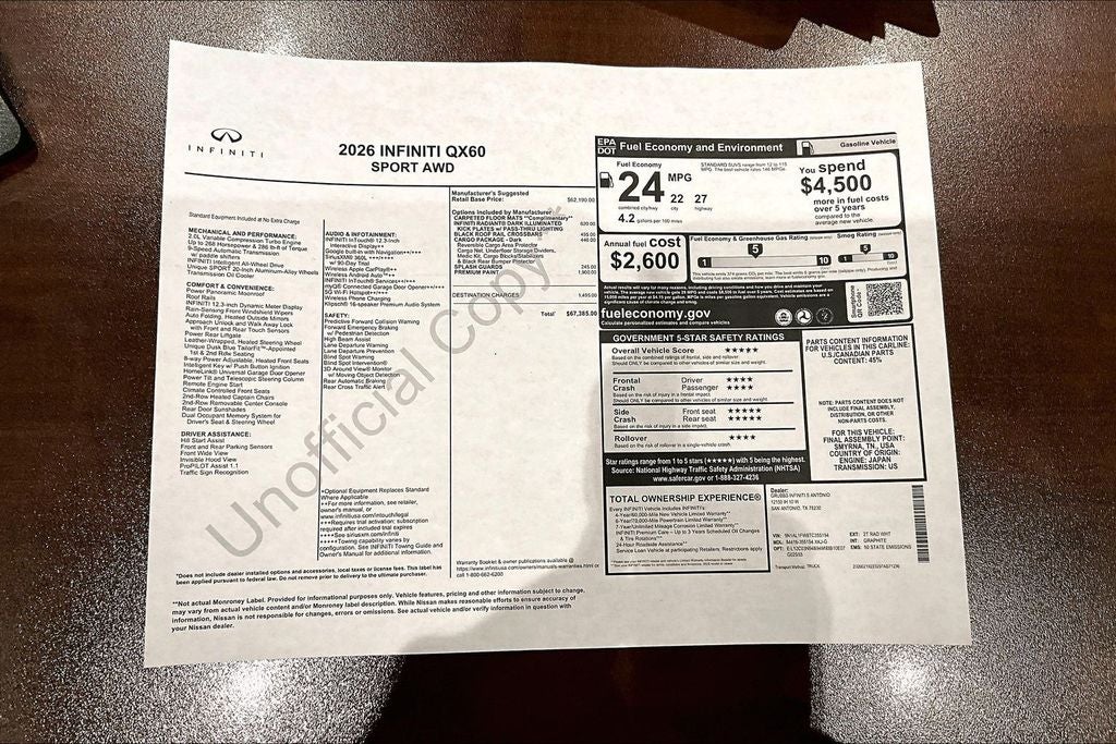 2026 INFINITI QX60 SPORT