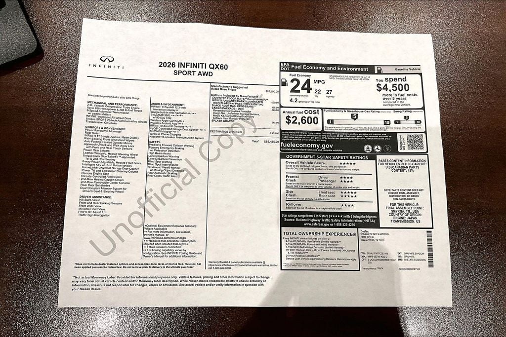 2026 INFINITI QX60 SPORT
