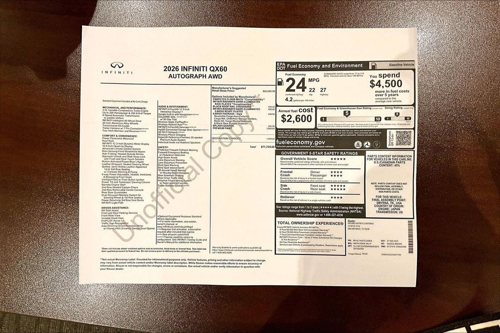 2026 INFINITI QX60 Autograph