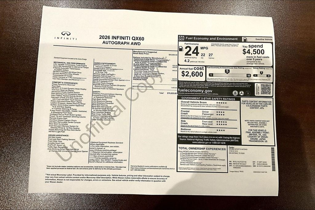 2026 INFINITI QX60 Autograph