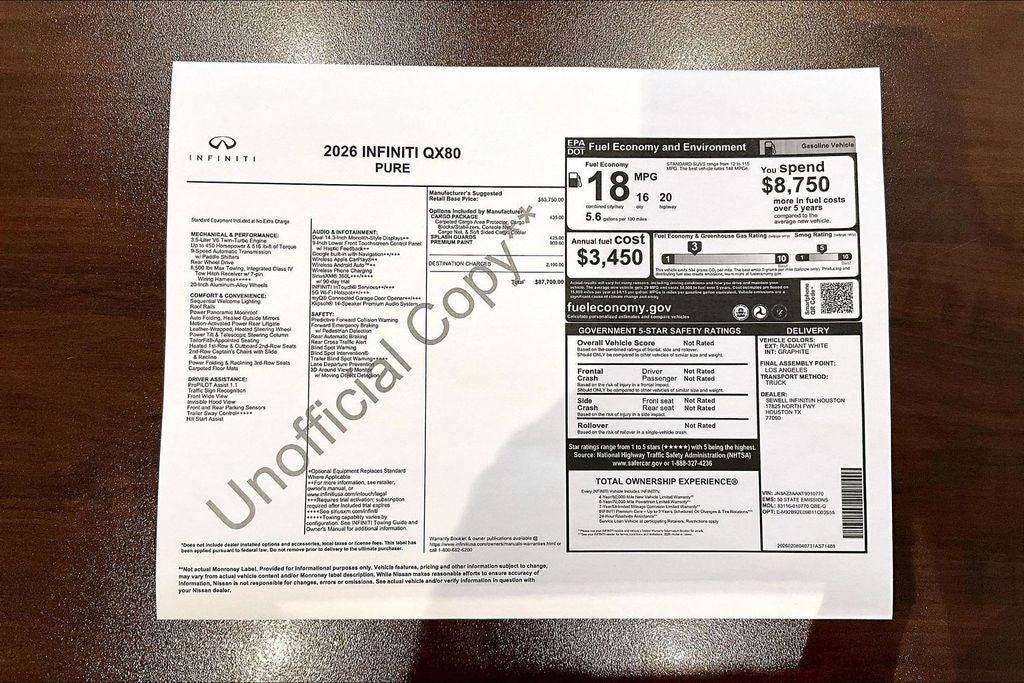 2026 INFINITI QX80 PURE