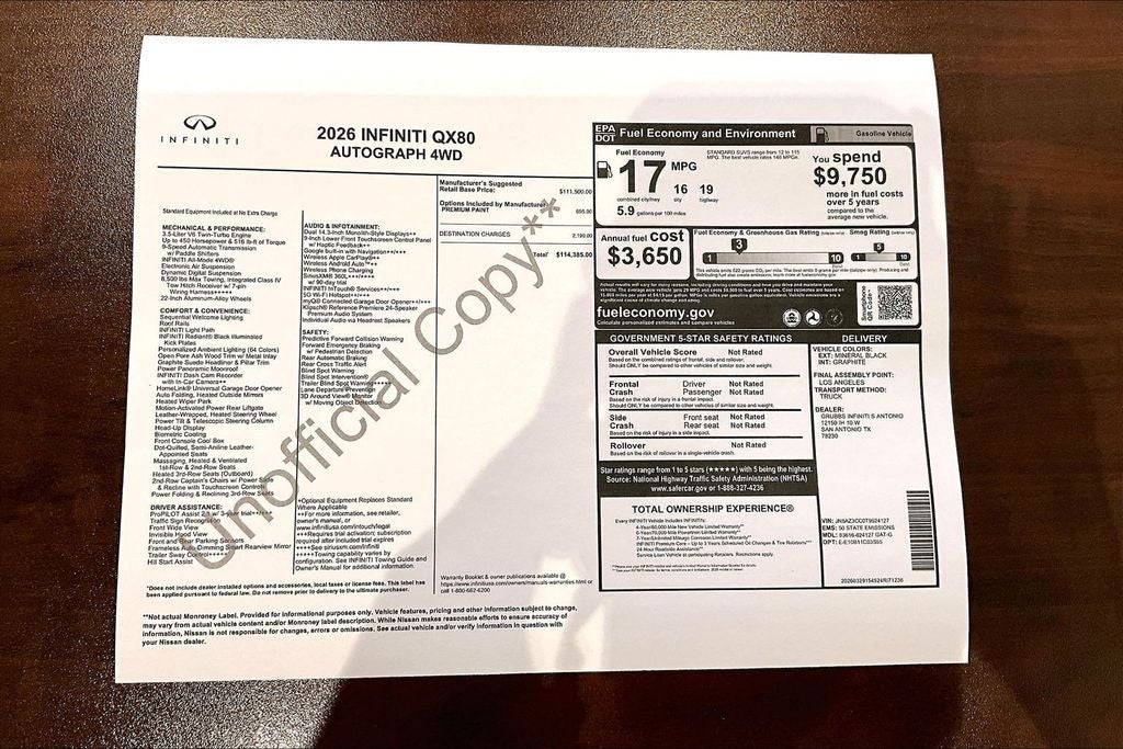2026 INFINITI QX80 AUTOGRAPH