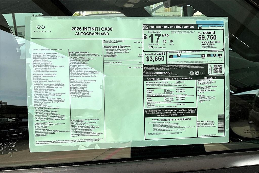 2026 INFINITI QX80 AUTOGRAPH