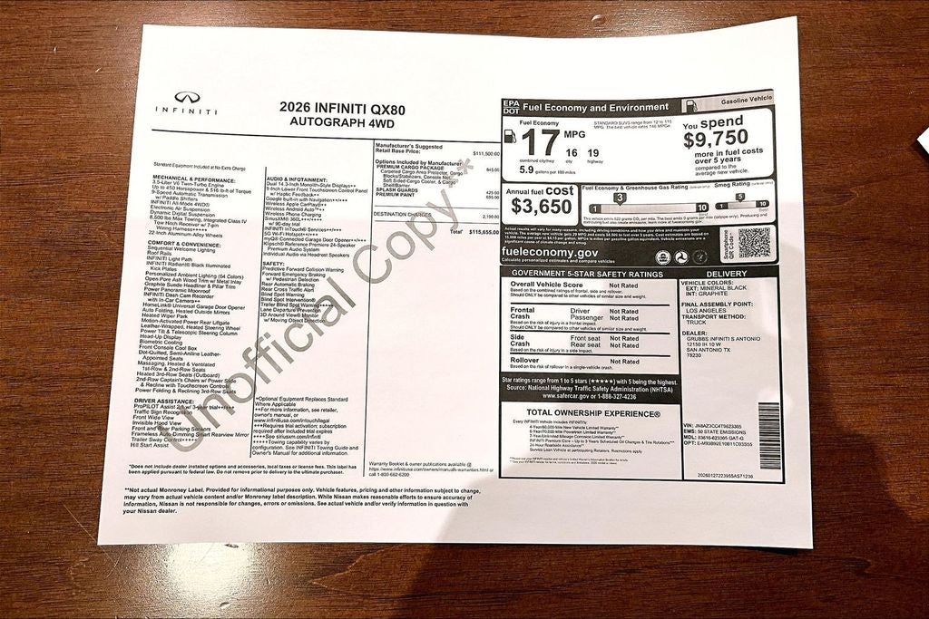 2026 INFINITI QX80 AUTOGRAPH