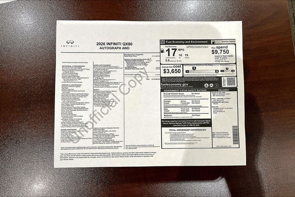 2026 INFINITI QX80 AUTOGRAPH