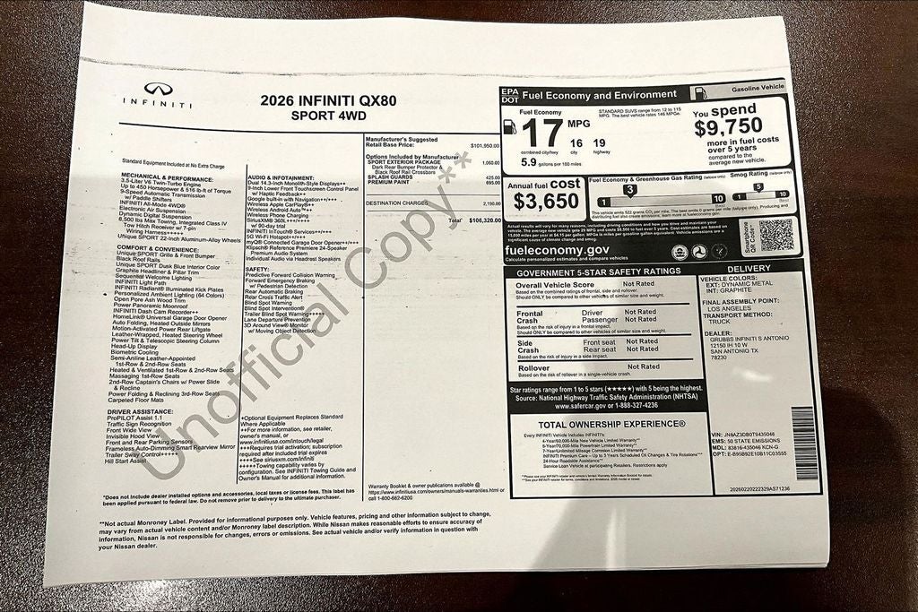 2026 INFINITI QX80 SPORT
