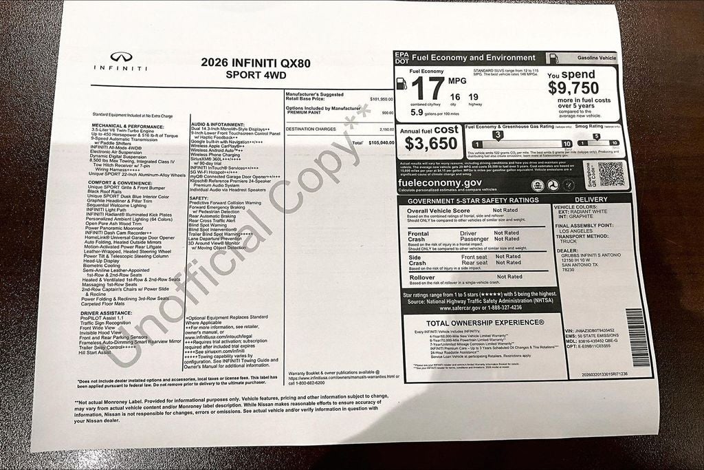 2026 INFINITI QX80 SPORT