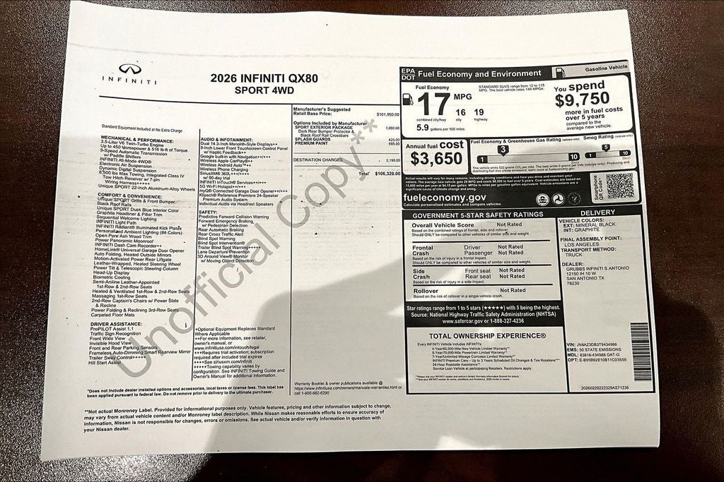 2026 INFINITI QX80 SPORT