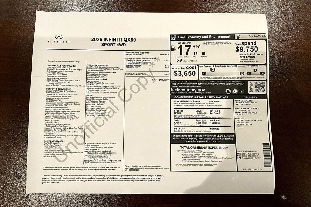 2026 INFINITI QX80 SPORT