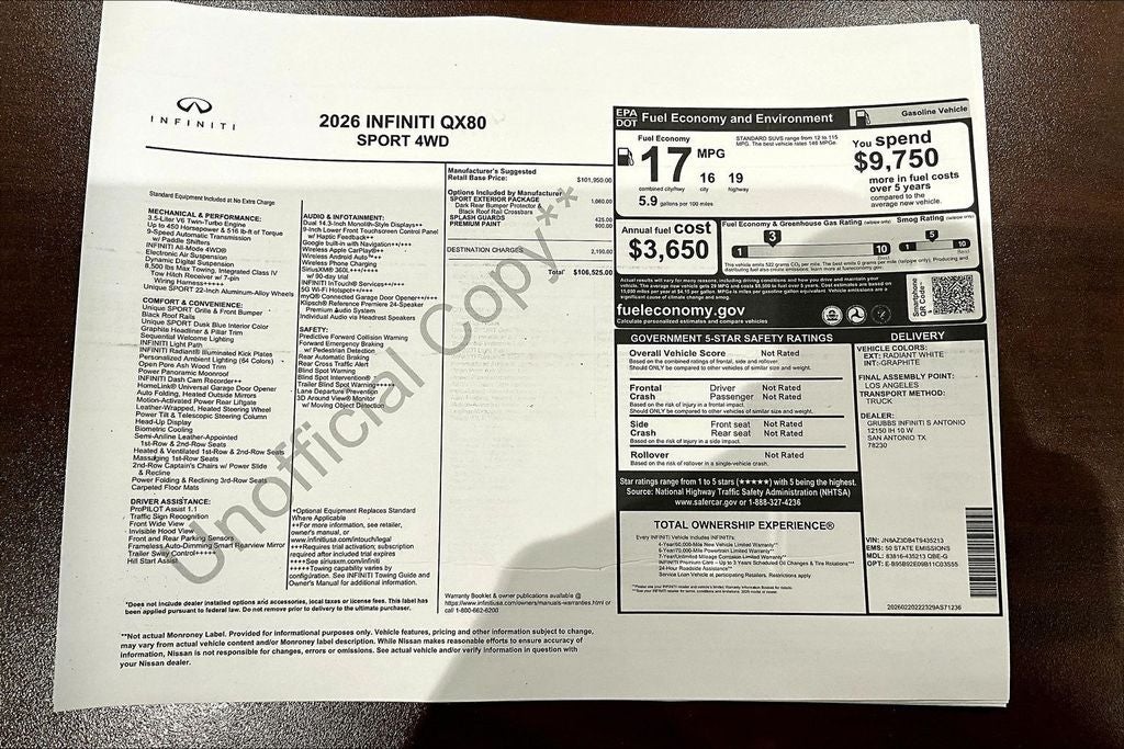 2026 INFINITI QX80 SPORT