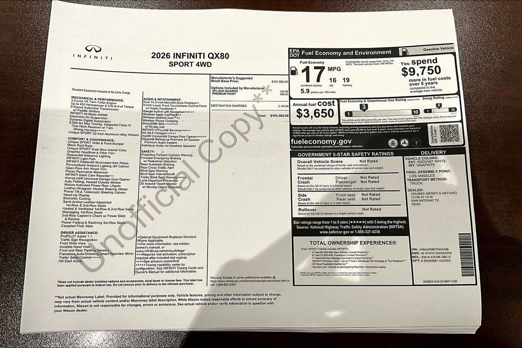2026 INFINITI QX80 SPORT