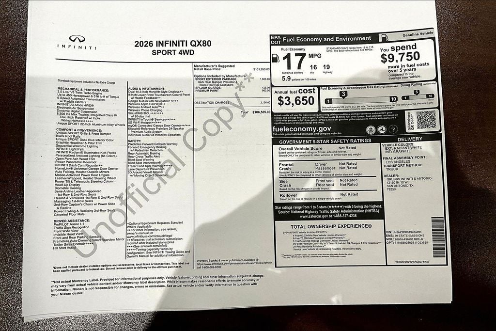 2026 INFINITI QX80 SPORT