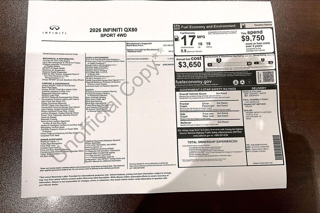 2026 INFINITI QX80 SPORT