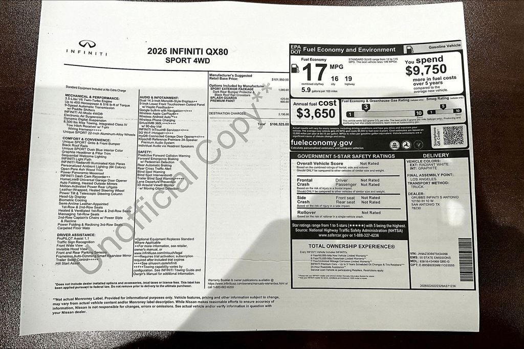 2026 INFINITI QX80 SPORT