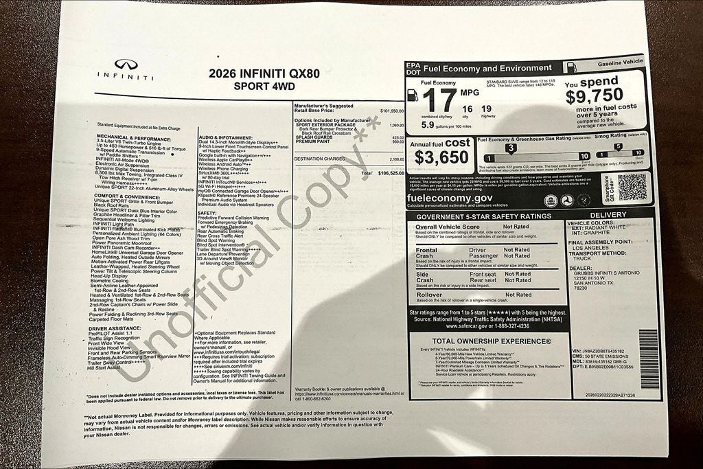 2026 INFINITI QX80 SPORT