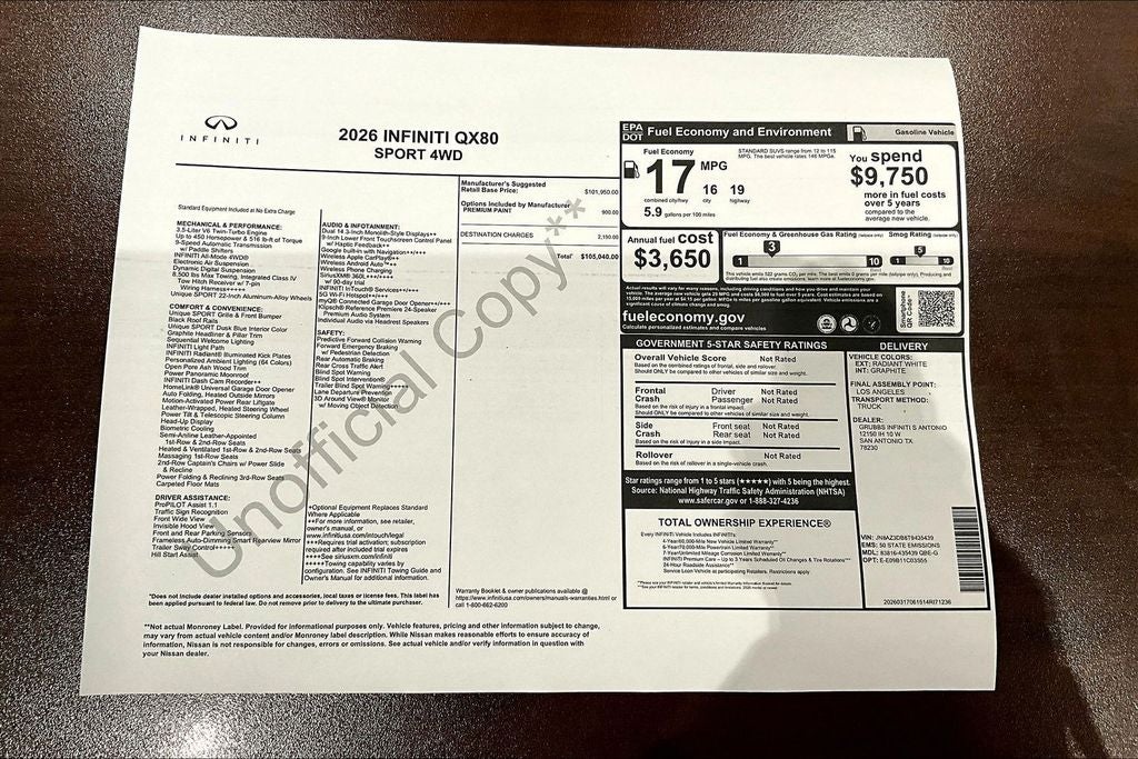 2026 INFINITI QX80 SPORT