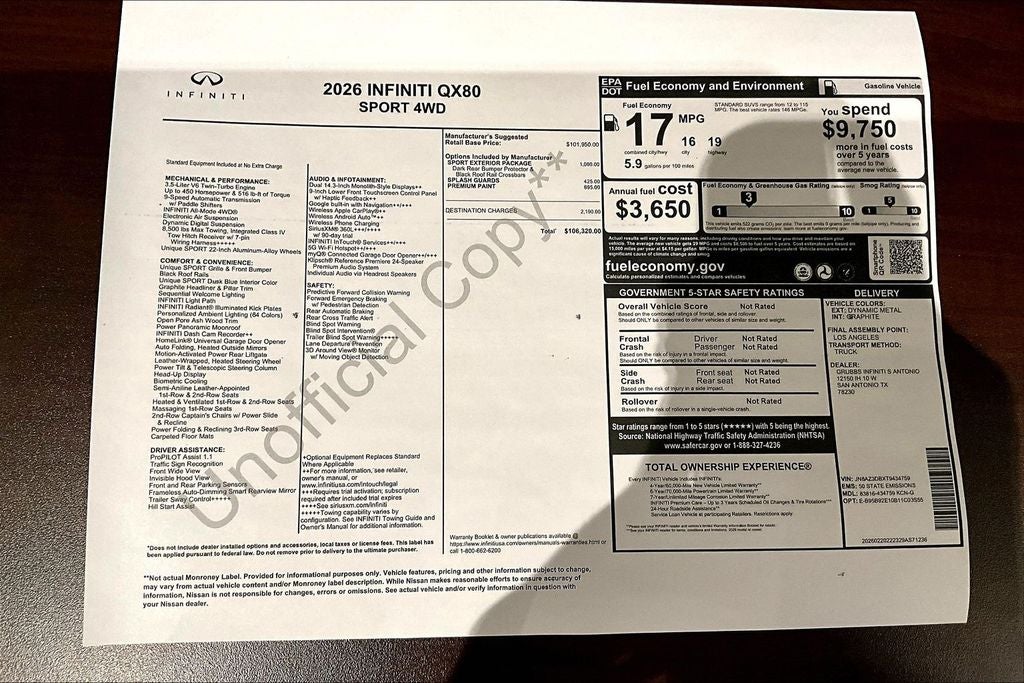 2026 INFINITI QX80 SPORT