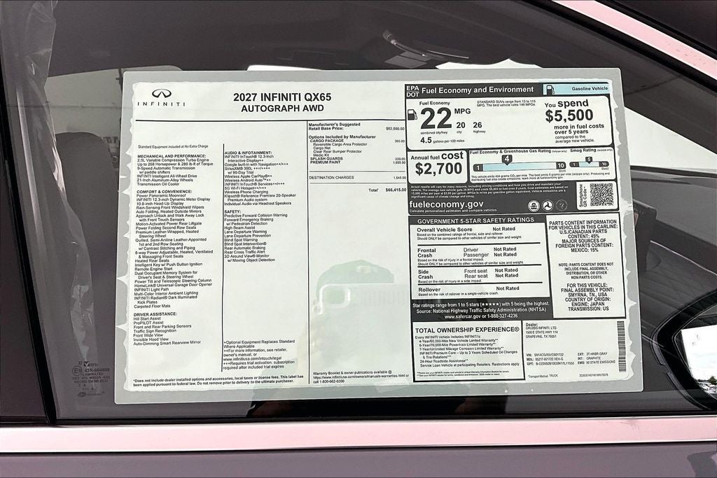 2027 INFINITI QX65 Autograph AWD