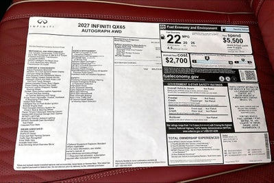2027 INFINITI QX65 AUTOGRAPH