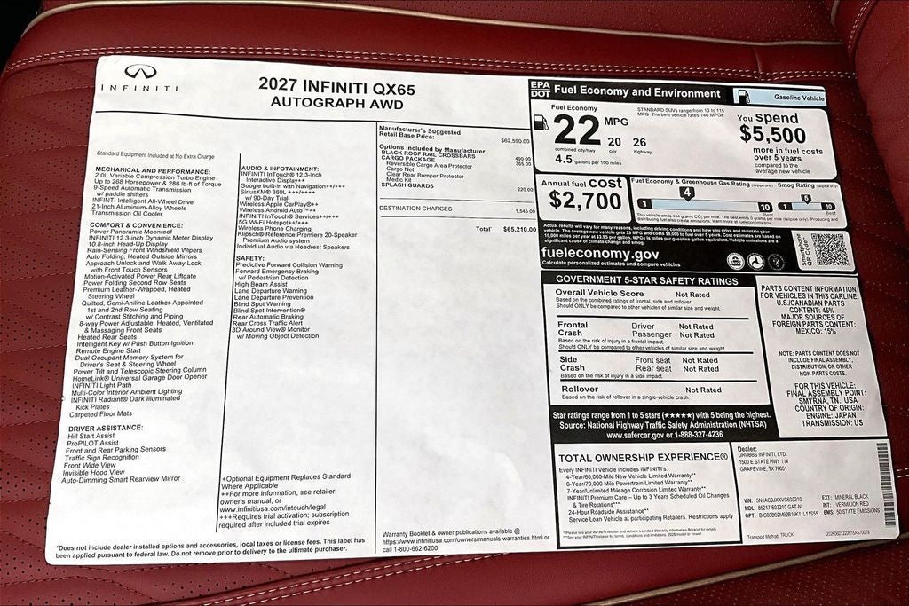 2027 INFINITI QX65 AUTOGRAPH
