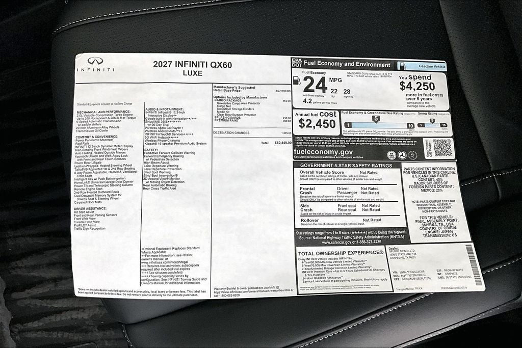2027 INFINITI QX60 LUXE