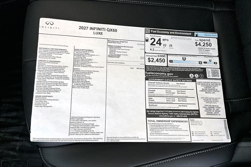 2027 INFINITI QX60 LUXE