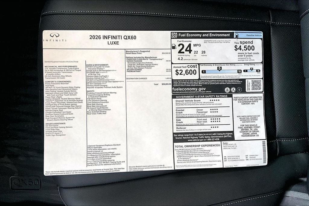 2026 INFINITI QX60 LUXE