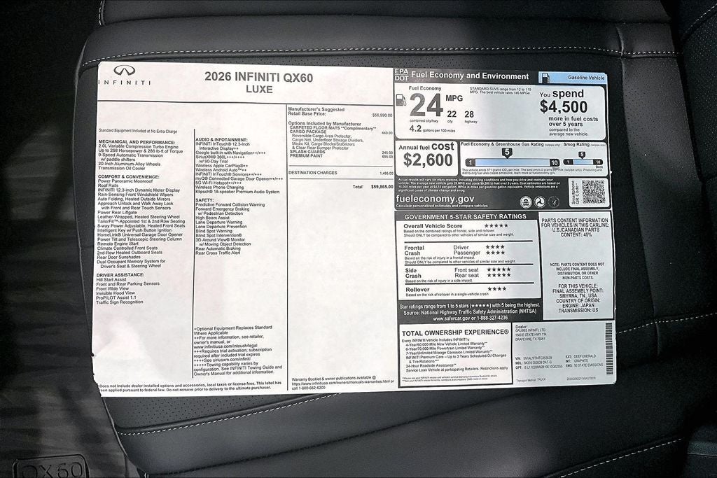 2026 INFINITI QX60 LUXE