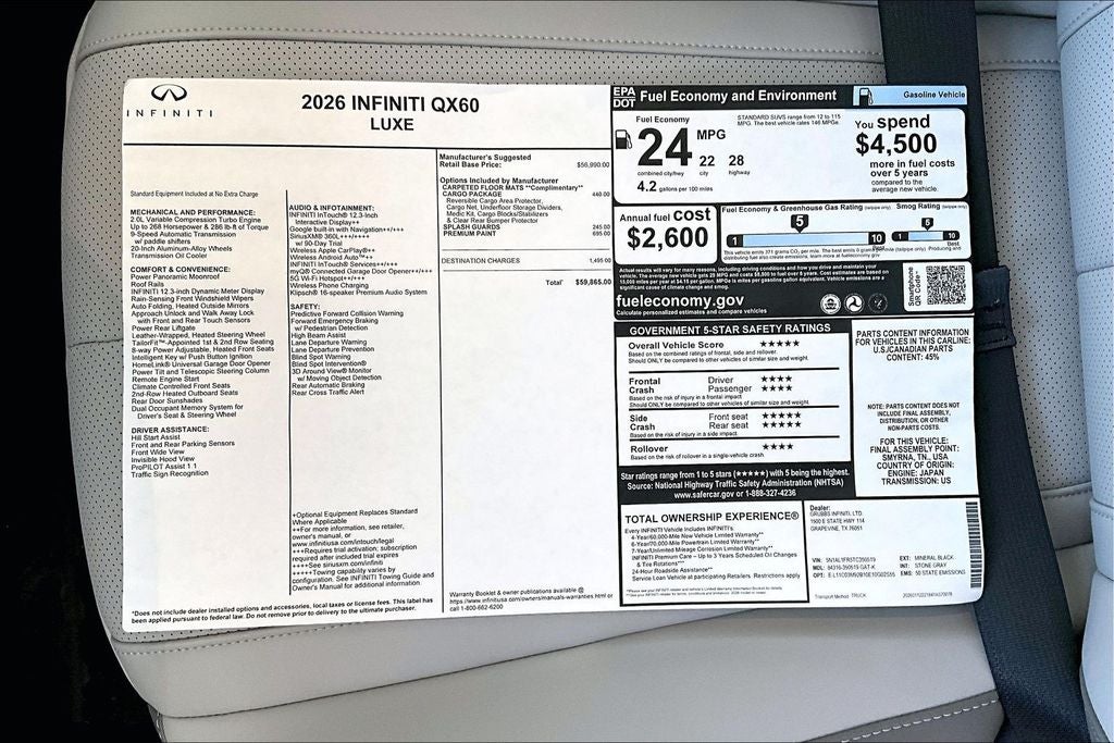 2026 INFINITI QX60 LUXE