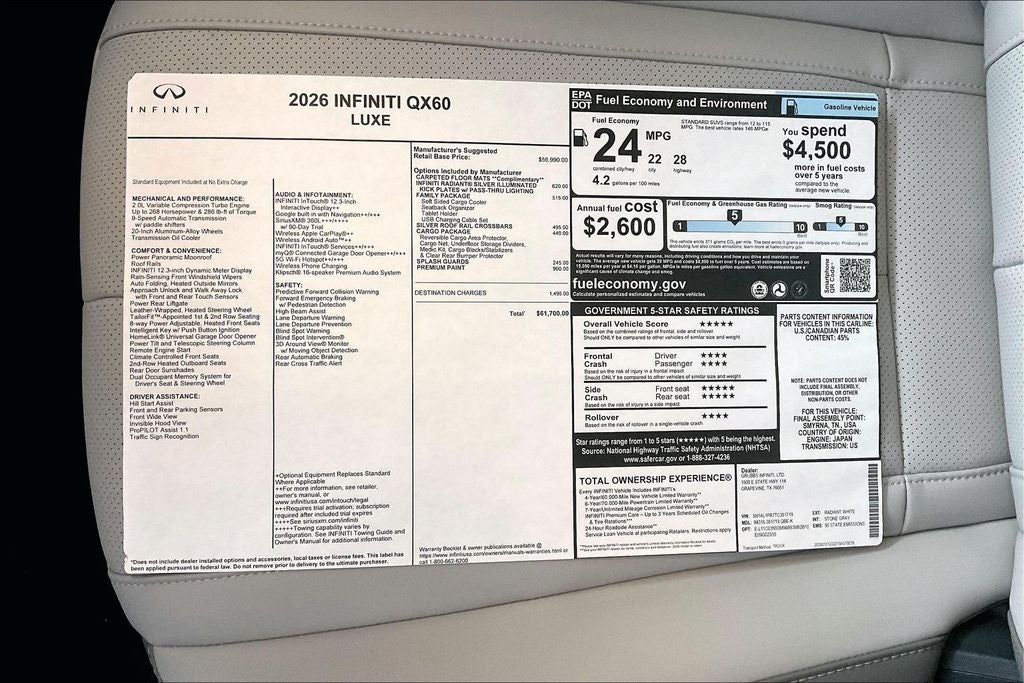 2026 INFINITI QX60 LUXE