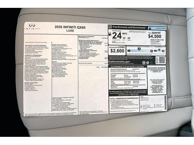 2026 INFINITI QX60 LUXE