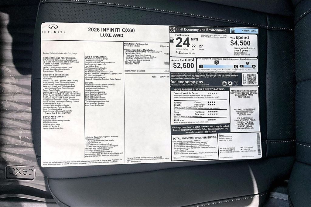 2026 INFINITI QX60 LUXE