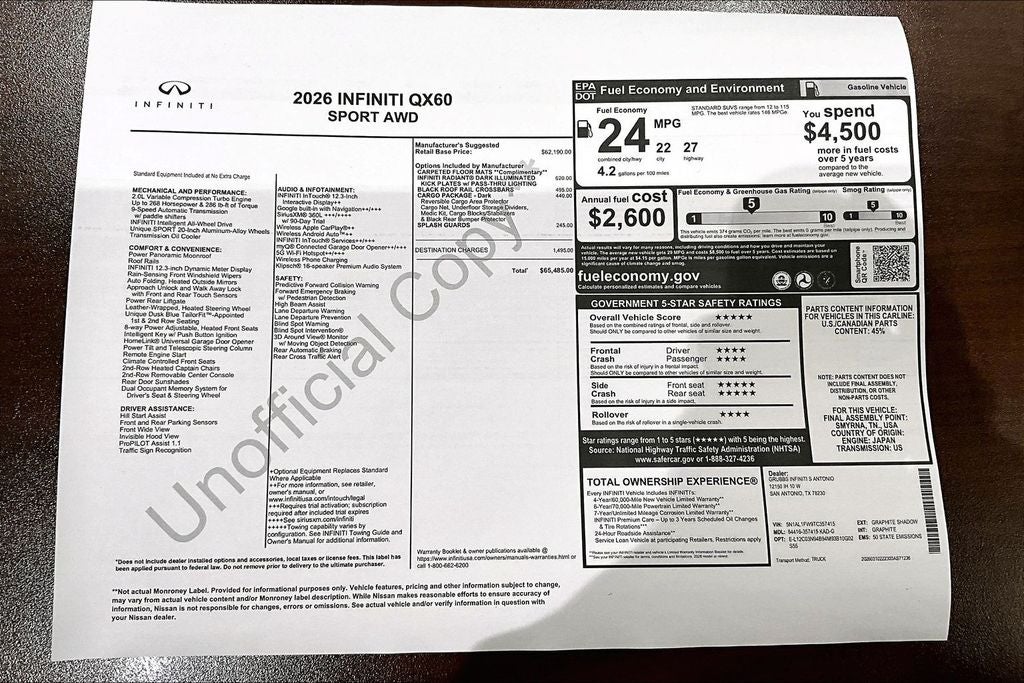 2026 INFINITI QX60 SPORT