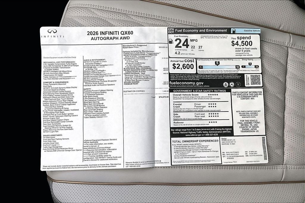 2026 INFINITI QX60 Autograph