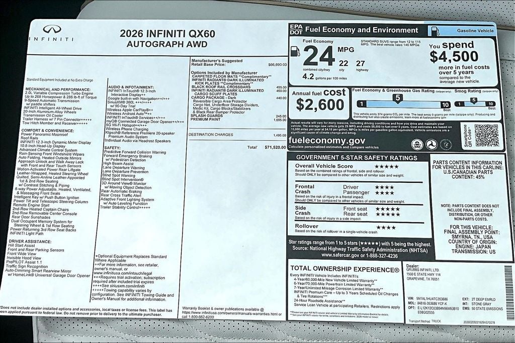 2026 INFINITI QX60 Autograph