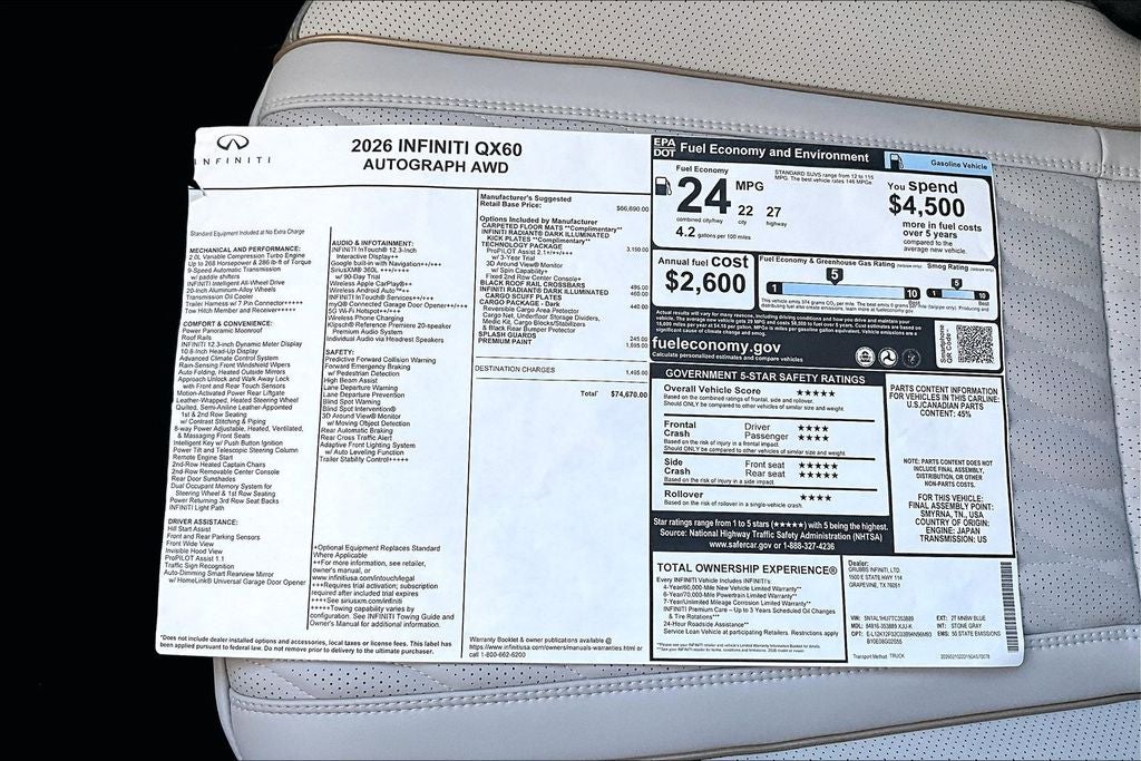 2026 INFINITI QX60 Autograph