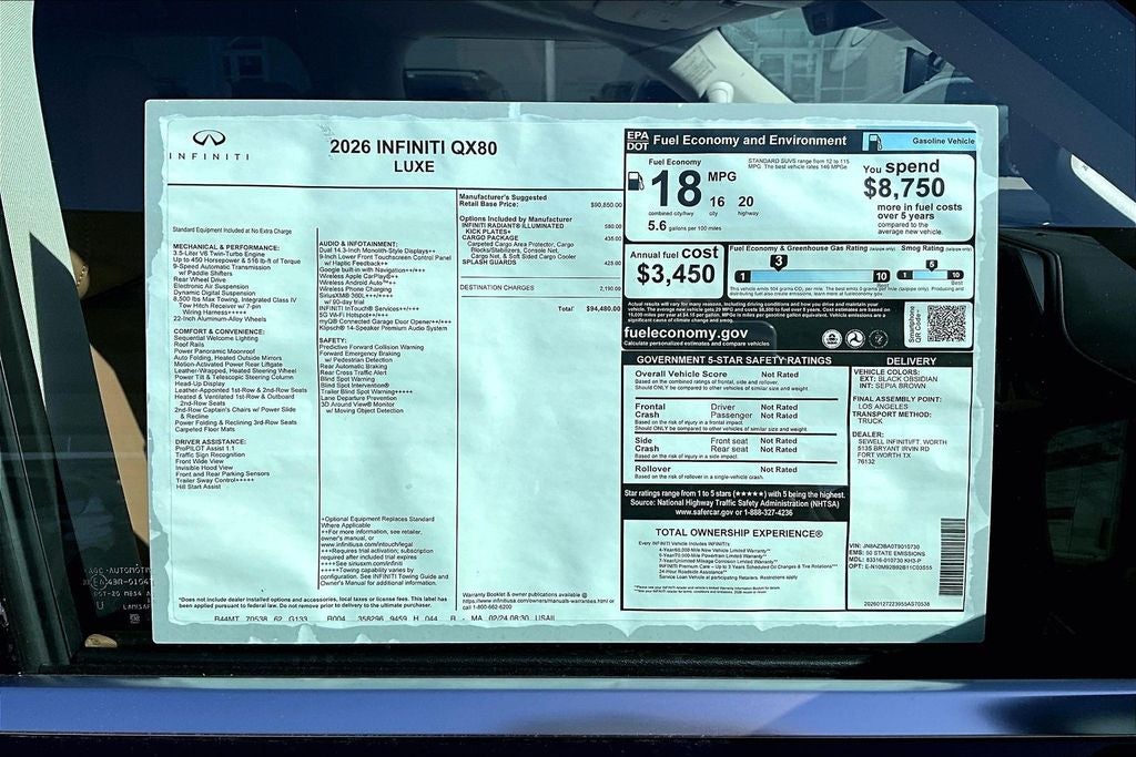2026 INFINITI QX80 LUXE