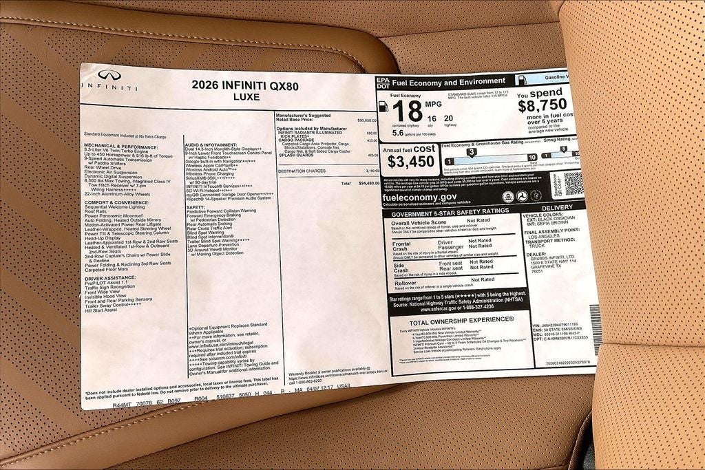 2026 INFINITI QX80 LUXE