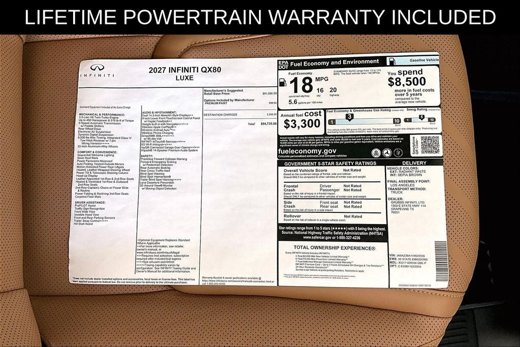 2027 INFINITI QX80 LUXE